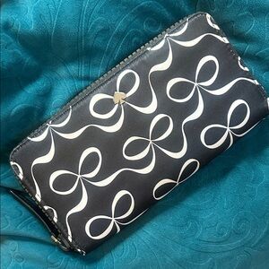 Kate Spade Jae Elegant Bow Large Continental Zip Around Wallet